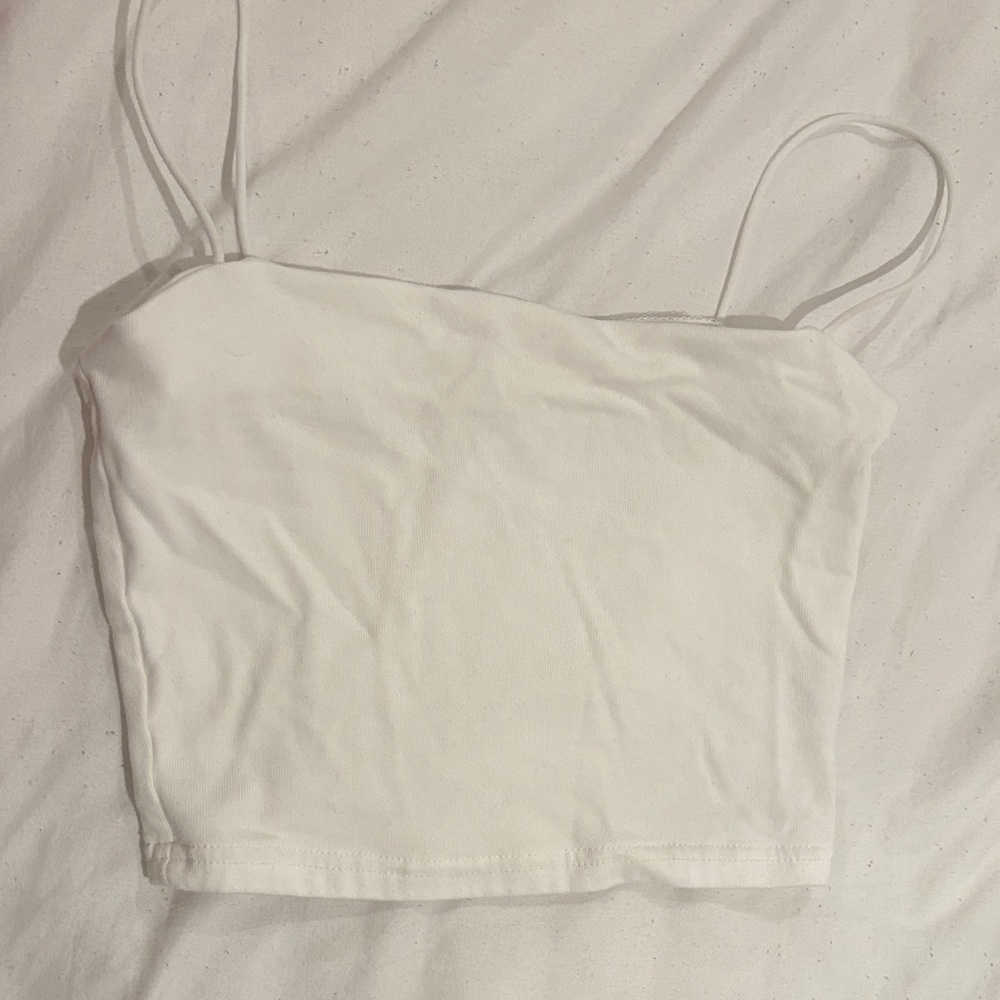 Amazon White Spaghetti Strap Crop Top